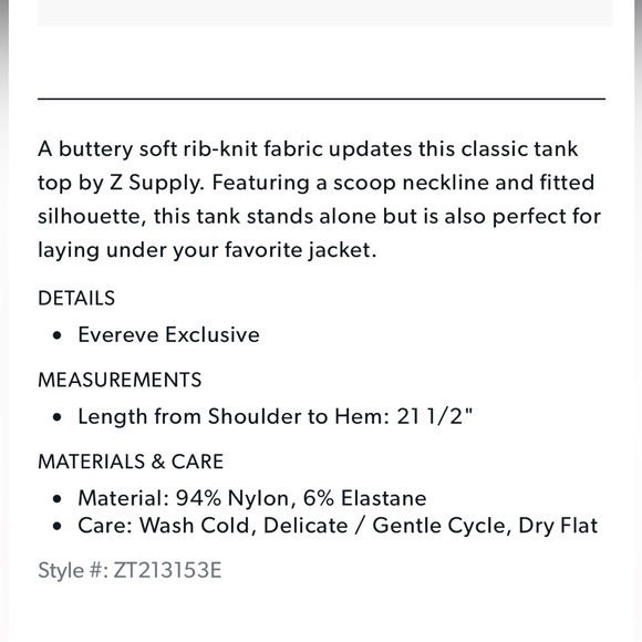 Evereve Z Supply Delilah White Ribbed Tank - Picture 3 of 4